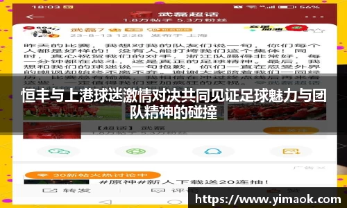 恒丰与上港球迷激情对决共同见证足球魅力与团队精神的碰撞